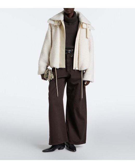 Sportmax Natural Teddy-Trimmed Jacket