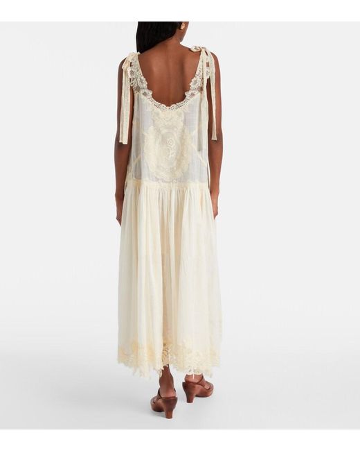 Zimmermann Cascadian Cotton Lace Midi Dress in Natural | Lyst Australia Zimmermann Cascadian Cotton Lace Midi Dress in Natural | Lyst Australia