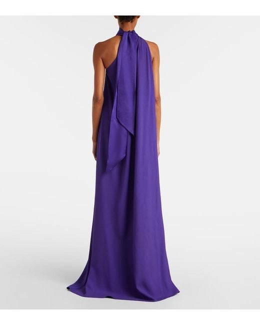Taller Marmo Purple Astor Scarf-Detail Maxi Dress