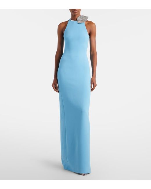 David Koma Blue Embellished Gown