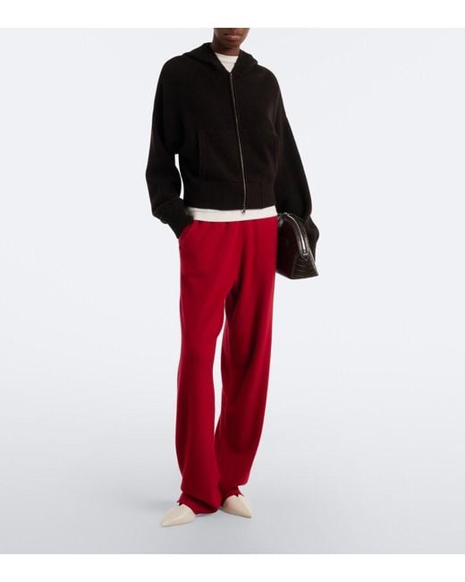 Extreme Cashmere Red N°320 Rush Cashmere-Blend Wide-Leg Pants