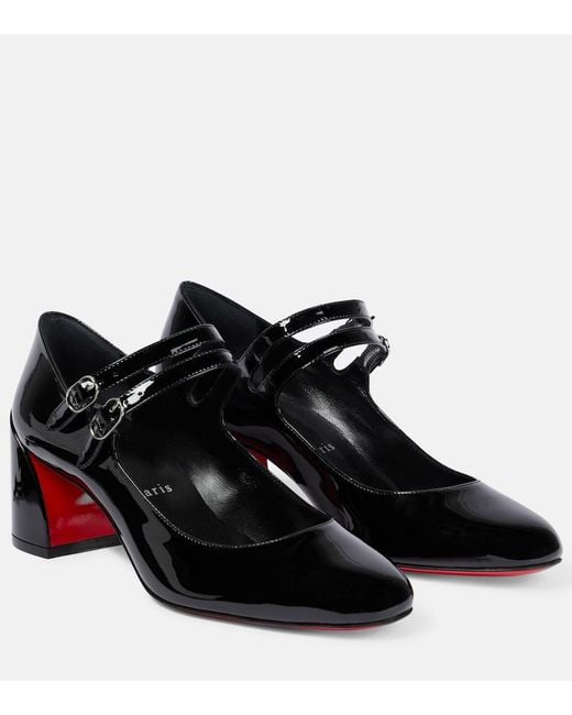 Christian Louboutin Black Miss Jane 55 Patent Leather Pumps