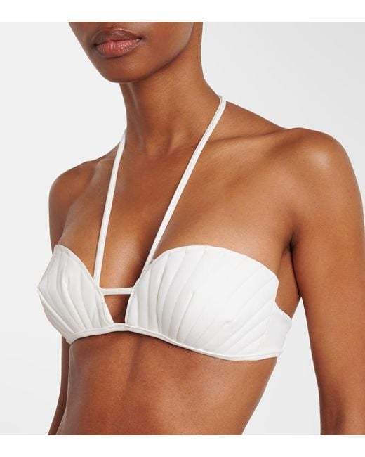 Adriana Degreas White Coquille De Mer Halterneck Bikini
