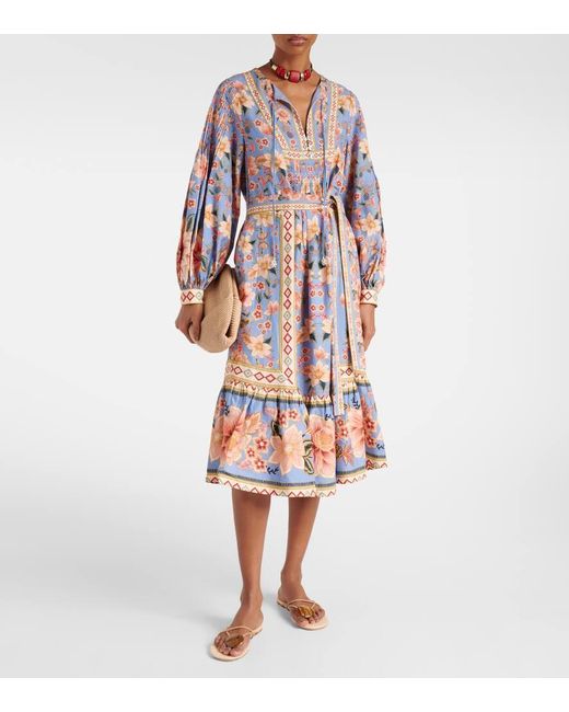 Farm Rio Multicolor Superbloom Tapestry Printed Midi Dress