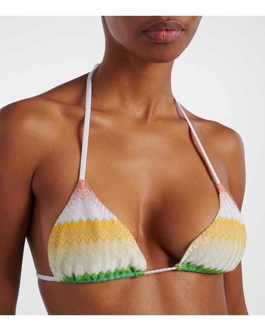 Missoni White Chevron Lame Bikini
