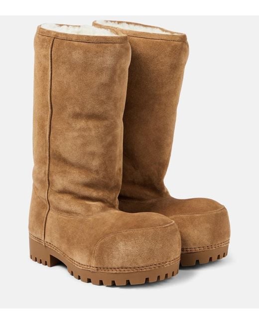 Balenciaga Brown Alaska High Suede Boots