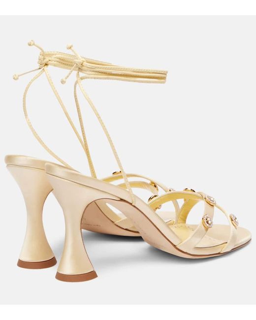 Sandales Pelysaka 95 En Satin A Ornements Manolo Blahnik en coloris Metallic