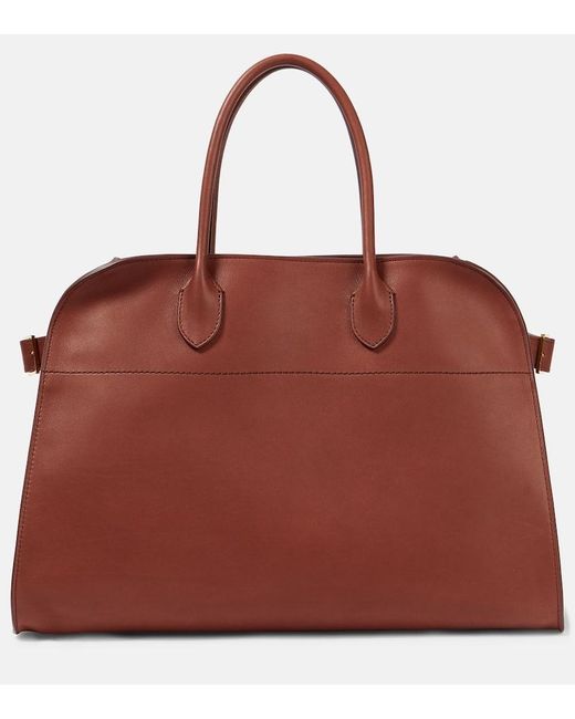 The Row Red Soft Margaux 15 Medium Leather Tote Bag