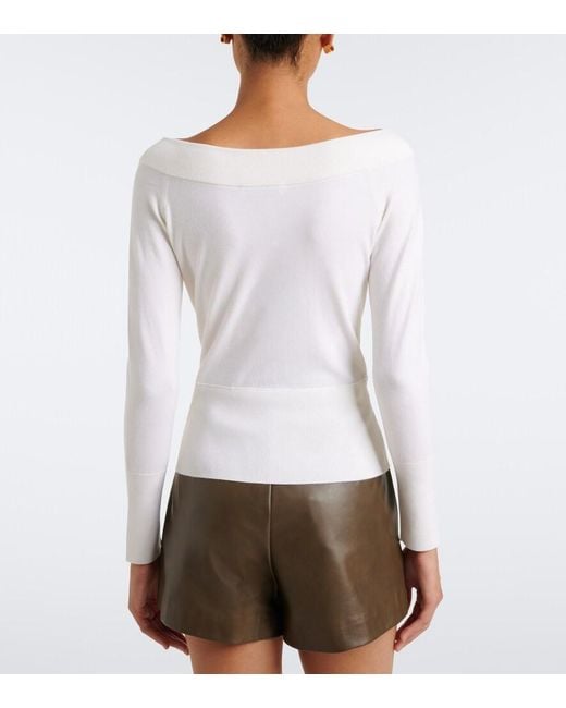 Max Mara White Wool-Blend Sweater