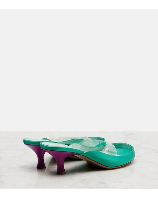 Chloé Green Junie Satin And Tpu Thong Sandals