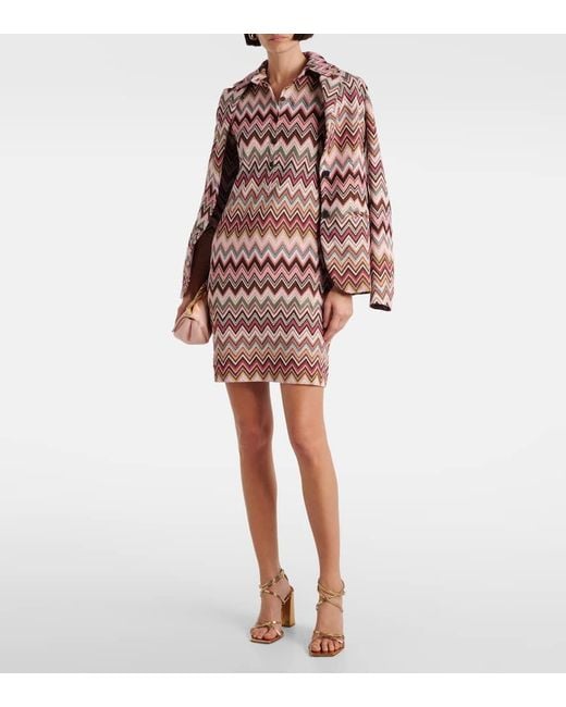 Missoni Pink Cotton-Blend Minidress
