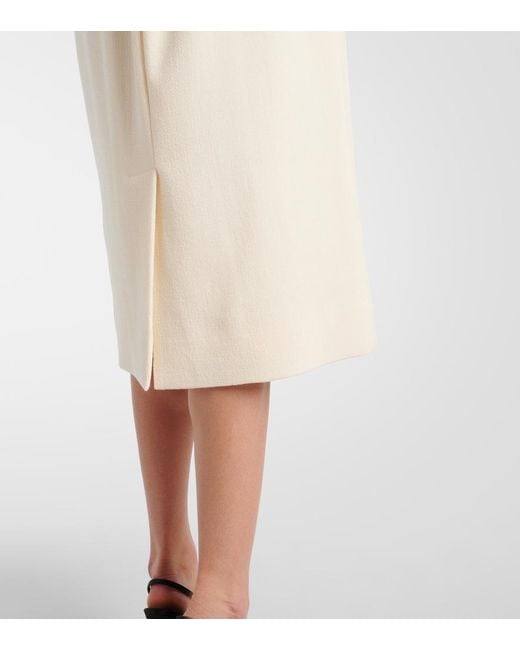Dolce & Gabbana White Virgin Wool Pencil Skirt