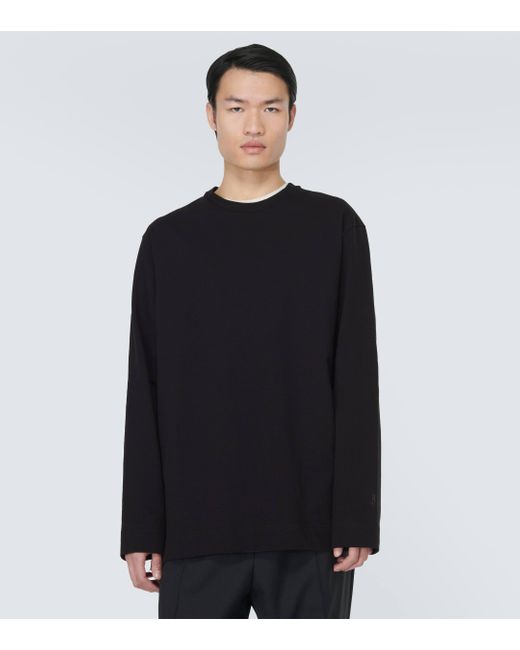 Jil Sander Black Oversized Cotton-blend Sweater for men