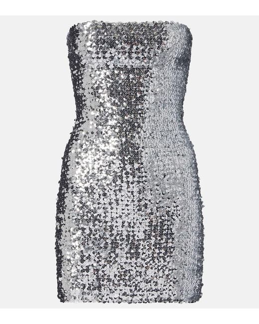 Robe Bustier A Sequins Gucci en coloris Black