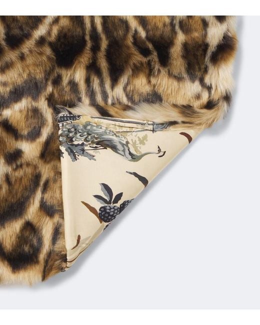 Etro Metallic Leopard-Print Scarf