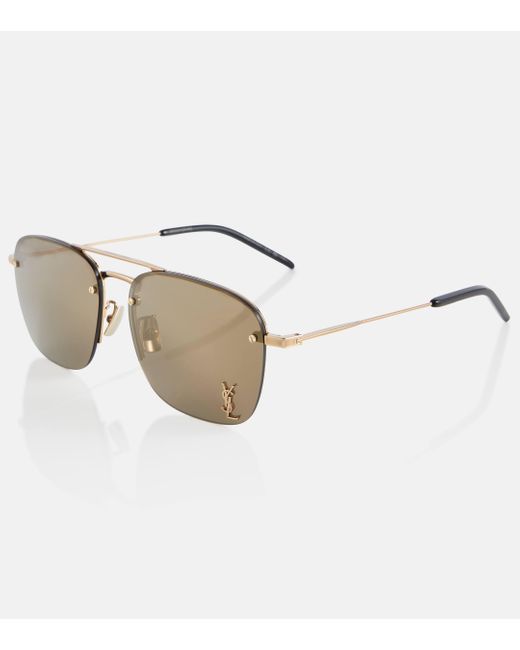 Saint Laurent Brown Sl 309 M Aviator Sunglasses
