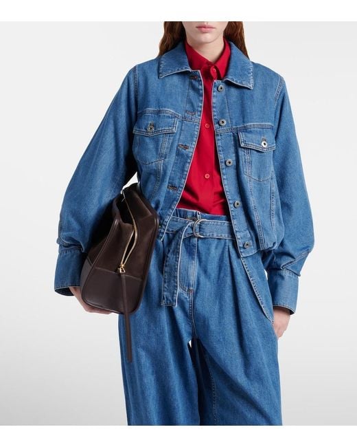 Loewe Blue Gathered Denim Jacket