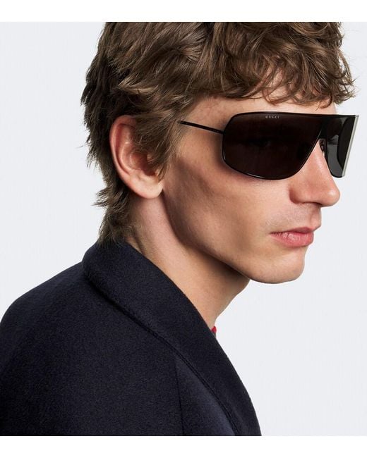 Gucci Gray Shield Sunglasses for men