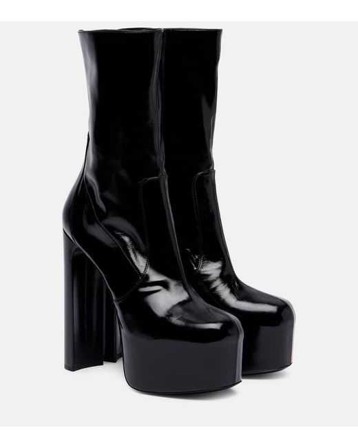 Bottines A Plateau Billy 95 En Cuir Saint Laurent en coloris Black