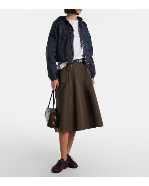 Prada Brown Speedrock Leather-Trimmed Sneakers