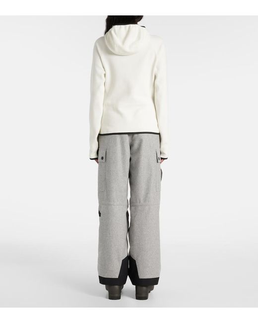 Moncler White Fleece Zip-Up Hoodie