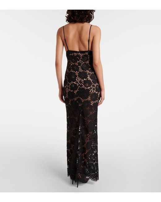 Self-Portrait Black Floral Lace Maxi Dress