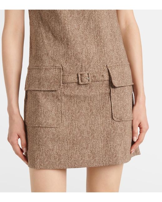 Staud Brown Sheila Belted Midi Dress