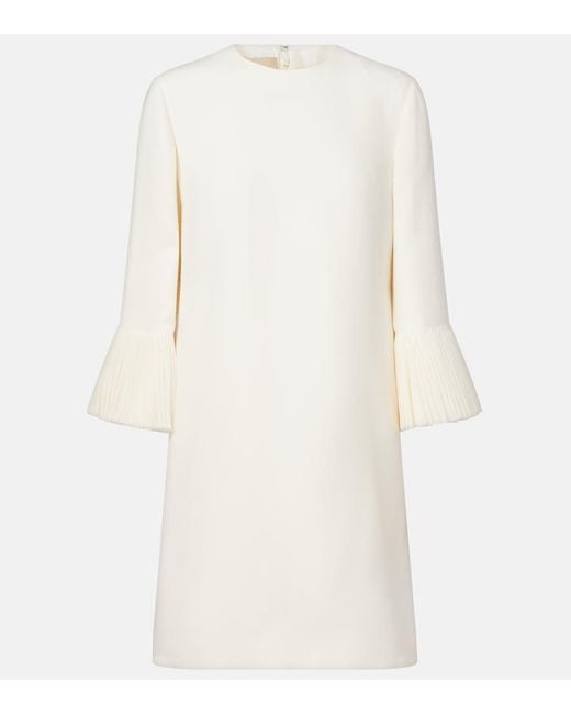 Valentino White Wool And Silk Minidress