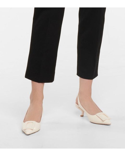 Roger Vivier Pink Virgule Slingback Leather Pumps