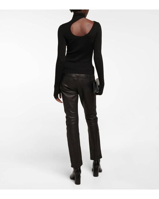 Petar Petrov Black Fiz Cutout Ribbed-Knit Silk Top