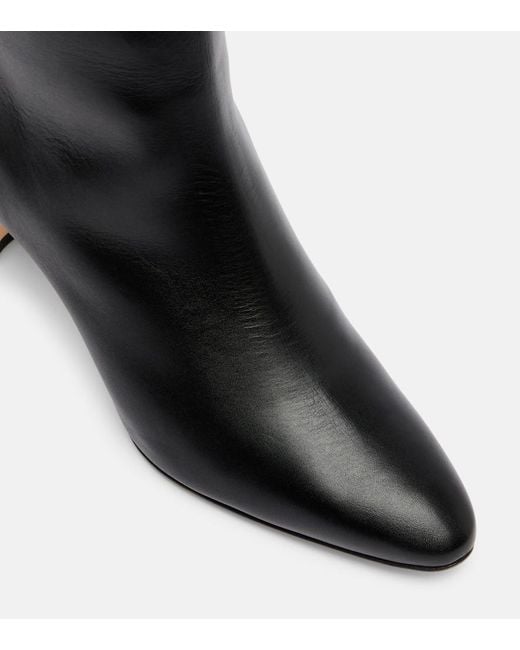 Manolo Blahnik Black Myra 50 Leather Boots