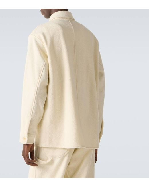 Auralee Natural Wool Tweed Overshirt for men