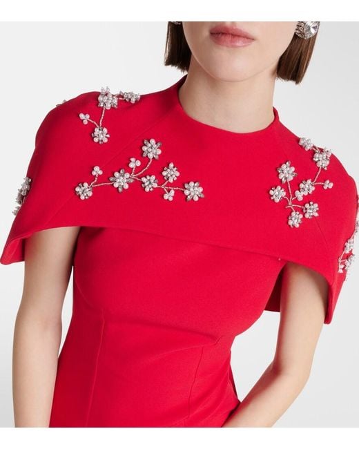 Safiyaa Embroidered Caped Crepe Gown
