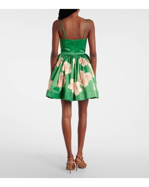 ALÉMAIS Green Floral Gathered Minidress