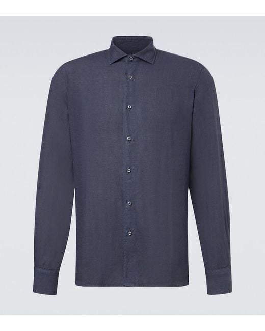 Camicia Nick di Fedeli in Blue da Uomo