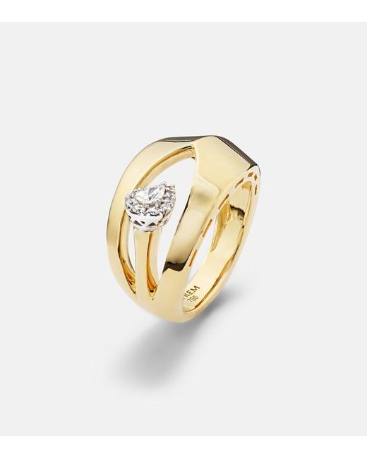 YEPREM Metallic 18Kt Ring With Diamonds