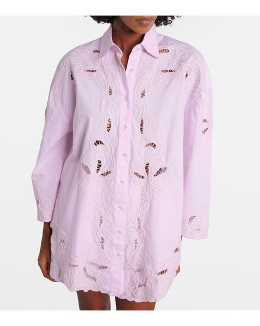 Juliet Dunn Pink Oversized Cotton Top