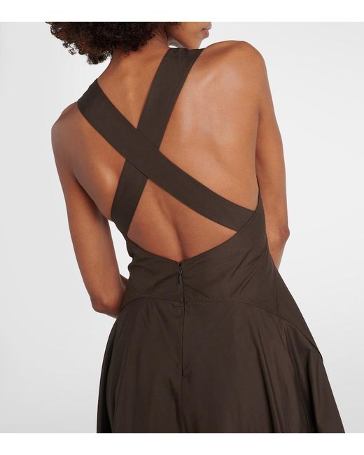 Alaïa Brown Cotton Poplin Midi Dress