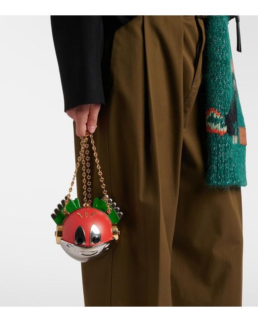 Loewe Green X Louis Wain Knight Cat Clutch