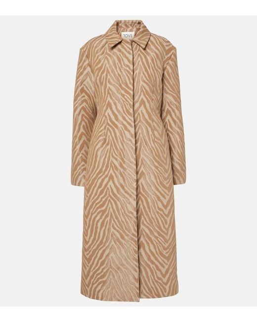 TOVE Natural Mira Cotton-Blend Jacquard Coat