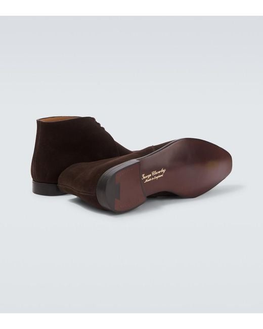 George Cleverley Brown Nathan Suede Ankle Boots for men