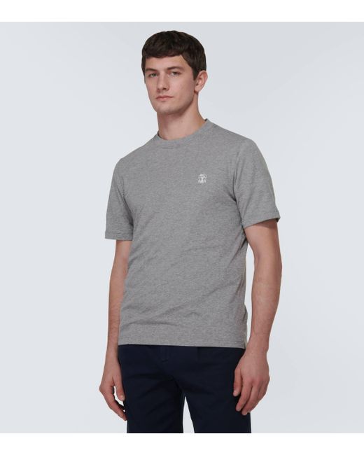 Brunello Cucinelli Gray Cotton Jersey T-shirt for men