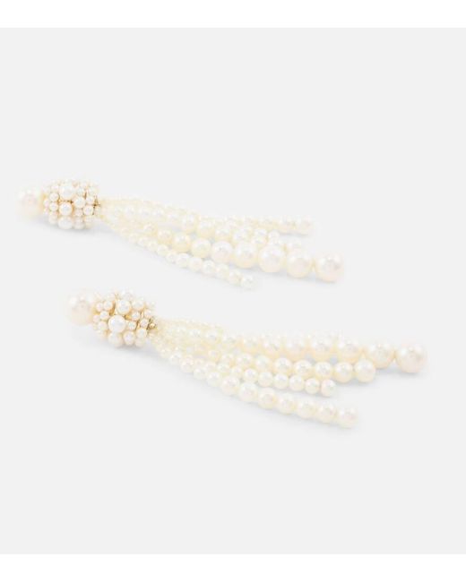 Pendientes Colonna Grande de oro de 14 ct con perlas Sophie Bille Brahe de color White