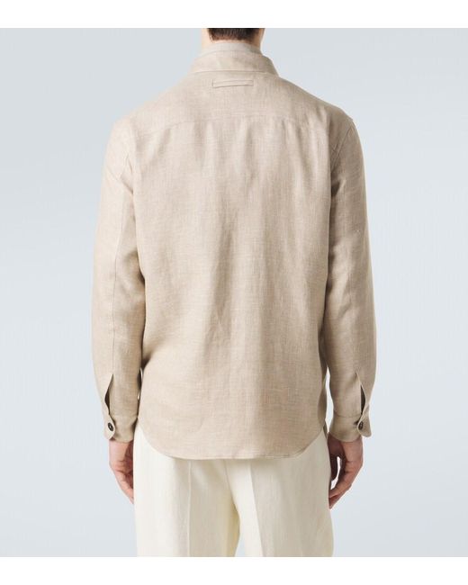 Zegna Natural Cashmere, Linen, And Silk Overshirt for men