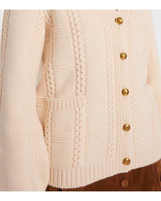 Valentino Natural Virgin Wool Cardigan