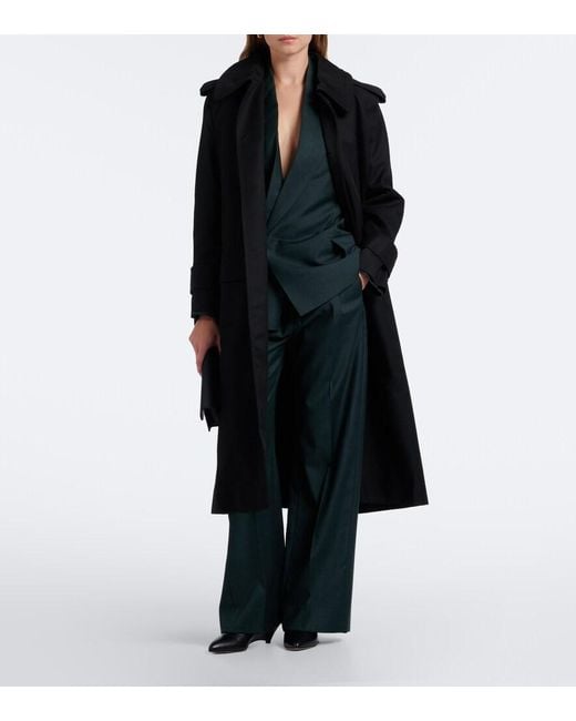 Victoria Beckham Black Philippa Virgin Wool Twill Trench Coat