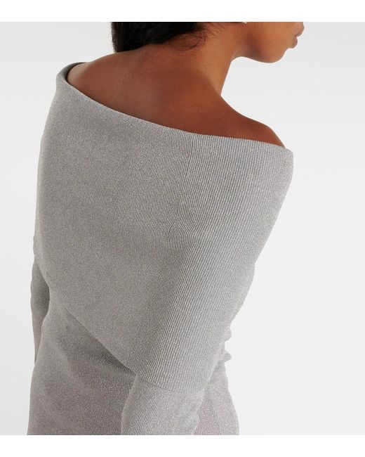 Galvan Gray Corte Off-Shoulder Top