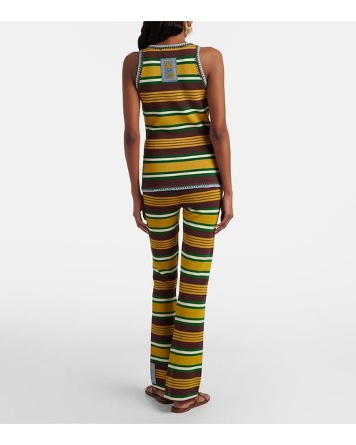 ALÉMAIS Yellow Clover Knitted Striped Flared Pants