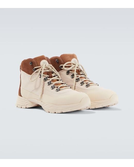 Brunello Cucinelli Natural Suede-Trimmed Hiking Boots for men
