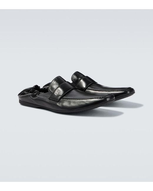 Balenciaga Black Palermo Leather Loafers for men